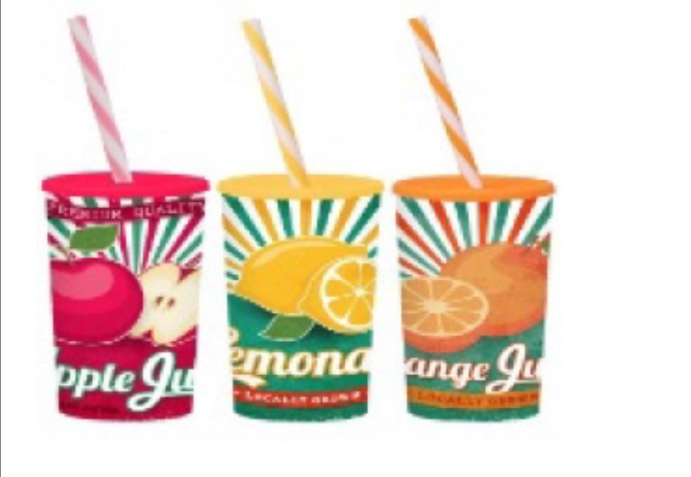 470 ml pohár szívószállal