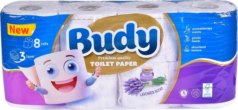 BUDY TOILET PAPÍR 3RTG 19M TEK/CSOM LEVENDULA