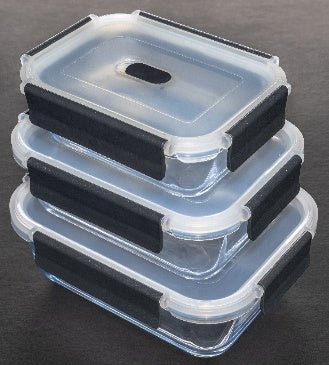 Téglalap Tároló 1040Ml Fekete